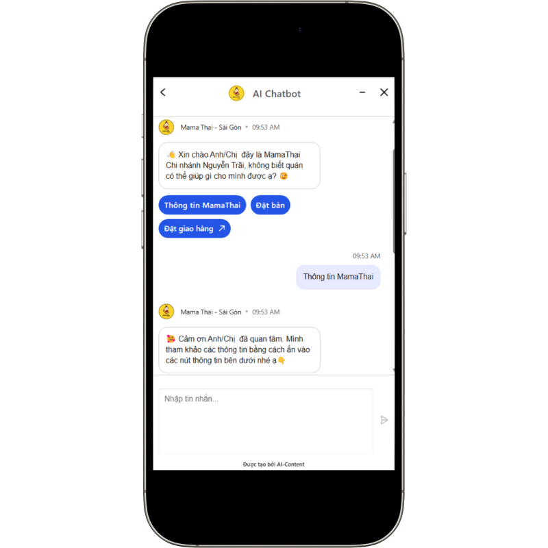 AI Chatbot cho website
