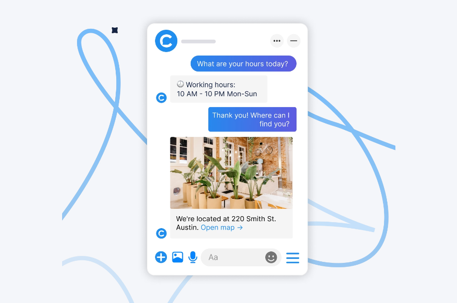 Giao diện chat của chatbot được tạo ra từ Chatfuel